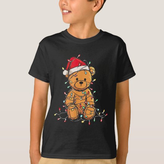 Funny Teddy Bear Christmas Graphics Lights Lover  T-shirt (Voorkant)