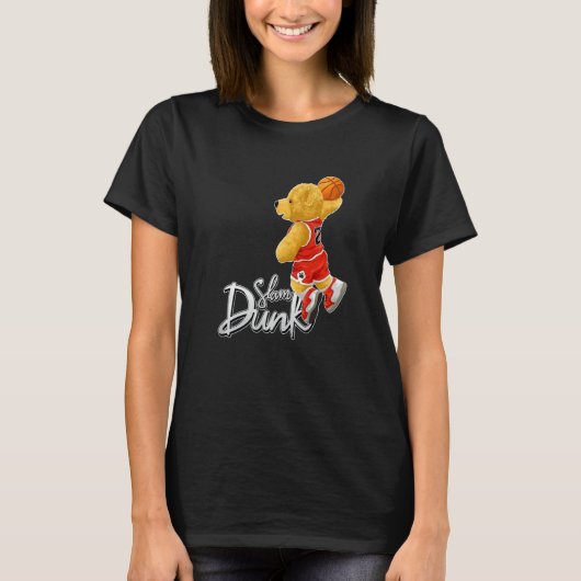 Funny Teddy Bear Slam Dunk, Teddy Bear Basketball  T-shirt (Voorkant)