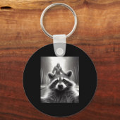 Funny Tee Ed Raccoon Selfie Bigfoot Gift Mens Wome Sleutelhanger (Voorkant)