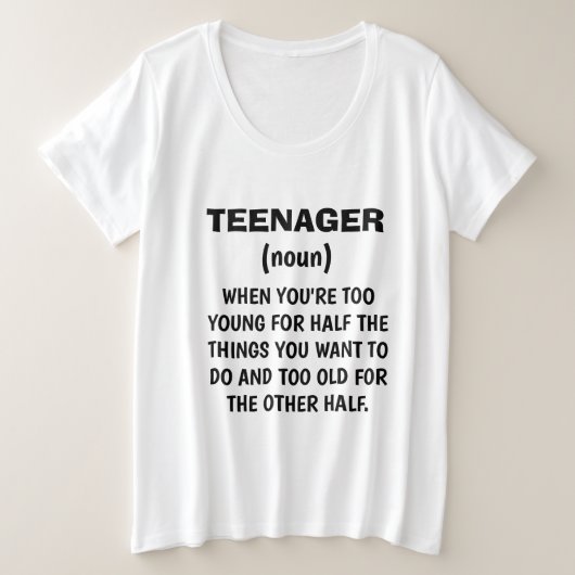 Funny "TEENAGER DEFINITION" T-shirt (Design voorkant)