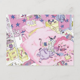 Funny Teenager Girls Messroom Bedroom Cute Pink Ar Briefkaart
