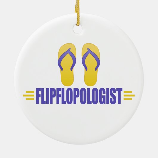 Funny Teenslippers Keramisch Ornament (Achterkant)