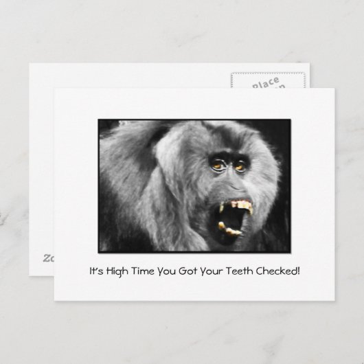 Funny Teeth Dental Checkup Appointinder Briefkaart (Voorkant / Achterkant)