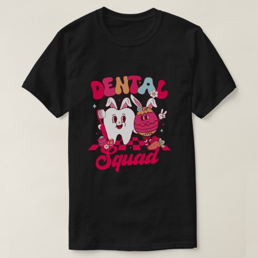 Funny Teeth Dental Squad Dentist Happy Paasdag T-shirt (Design voorkant)