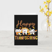 Funny Teeth Thanksgiving Dentist Turkey Dental Squ Kaart (Gele Bloem)