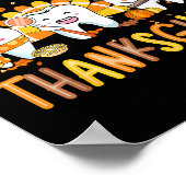 Funny Teeth Thanksgiving Dentist Turkey Dental Squ Poster (Hoek)