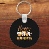 Funny Teeth Thanksgiving Dentist Turkey Dental Squ Sleutelhanger (Voorkant)