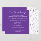 Funny Teetotal/Tea Total douane years sober party Kaart (Voorkant / Achterkant)