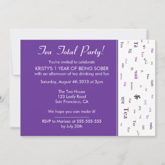 Funny Teetotal/Tea Total douane years sober party Kaart