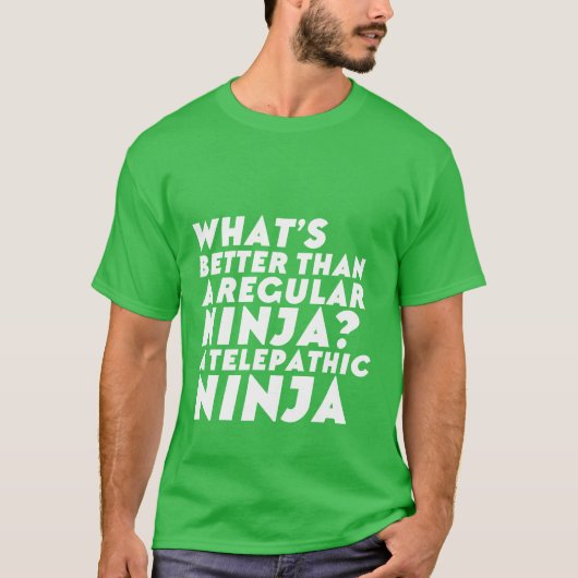 Funny Telepathic Ninja T-shirt Geek Humor (Voorkant)