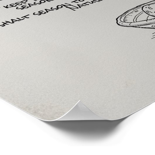 Funny Ten Commandments of Spice Kitchen Wall Art Poster (Hoek)