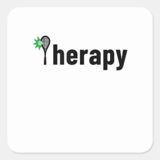 Funny Tennis Apparel Therapy T-Shirt Vierkante Sticker