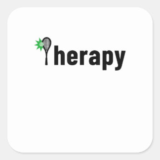 Funny Tennis Apparel Therapy T-Shirt Vierkante Sticker