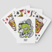 Funny Tennis Ball Cartoon Monogram | Sport Pokerkaarten (Achterkant)