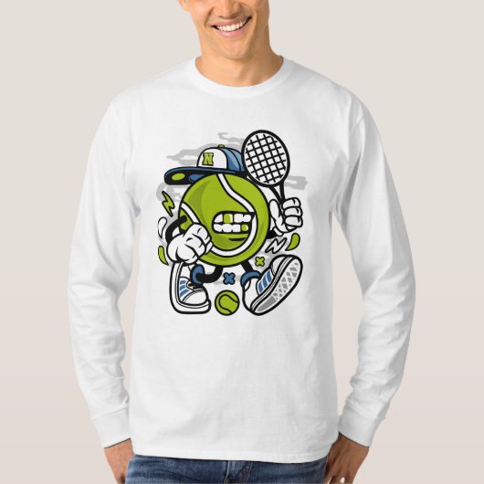 Funny Tennis Ball Cartoon | Sport T-shirt (Voorkant)
