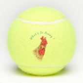 Funny Tennis Balls verbaasde nieuwsgierig Rooster Tennisballen (Achterkant)