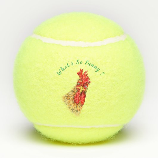 Funny Tennis Balls verbaasde nieuwsgierig Rooster Tennisballen (Achterkant)
