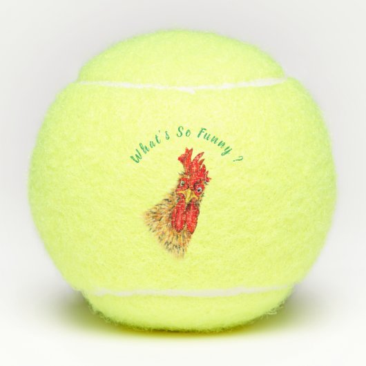 Funny Tennis Balls verbaasde nieuwsgierig Rooster Tennisballen (Voorkant)