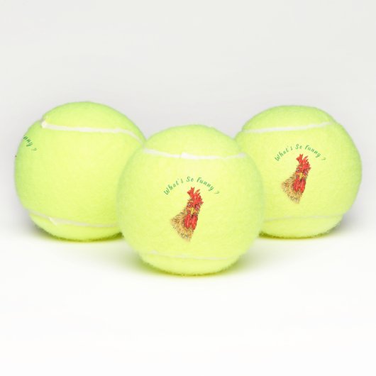 Funny Tennis Balls verbaasde nieuwsgierig Rooster Tennisballen (Multi)