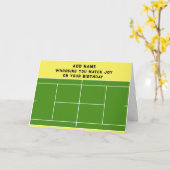 Funny Tennis Birthday Kaart (Gele Bloem)