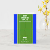 Funny Tennis Birthday Kaart (Gele Bloem)