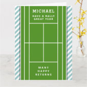 Funny Tennis Birthday Kaart (Gele Bloem)