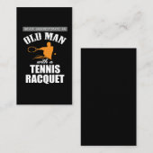 Funny tennis cadeau oud man tennis racket visitekaartje (Voorkant / Achterkant)