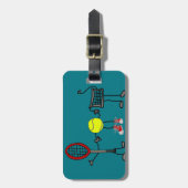 Funny Tennis Cartoon Bagagelabel (Voorkant verticaal)