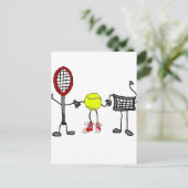 Funny Tennis Cartoon Briefkaart (Staand voorkant)