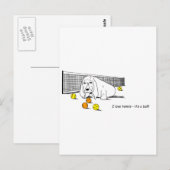 Funny Tennis die het Briefkaart van de Basset Houn (Voorkant / Achterkant)