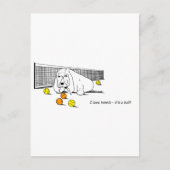 Funny Tennis die het Briefkaart van de Basset Houn (Voorkant)