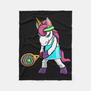 Funny Tennis Gift voor meisjes Unicorn Lovers C Fleece Deken