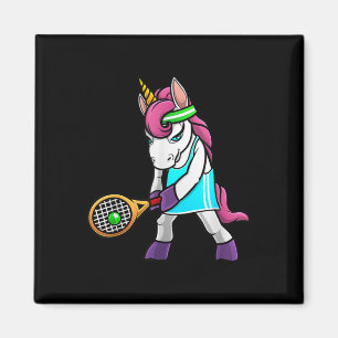 Funny Tennis Gift voor meisjes Unicorn Lovers C Magneet