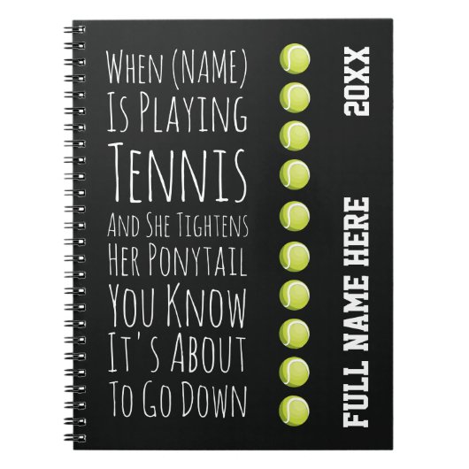 Funny Tennis Girls Gifts For Her Player Women Teen Notitieboek (Voorkant)