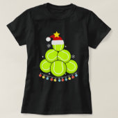Funny Tennis-kerstboom Lights Tennis Lover T-shirt (Design voorkant)