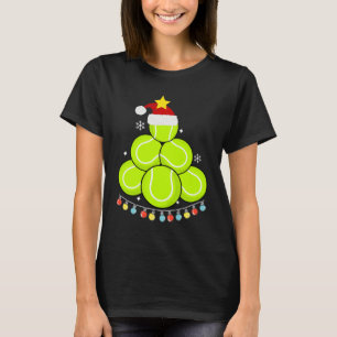 Funny Tennis-kerstboom Lights Tennis Lover T-shirt