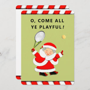 Funny Tennis Kerstmis Feestdagenkaart