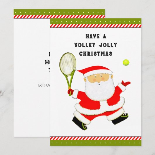 Funny Tennis Kerstmis Feestdagenkaart (Voorkant / Achterkant)