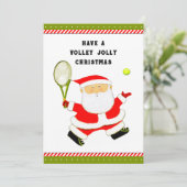 Funny Tennis Kerstmis Feestdagenkaart (Staand voorkant)