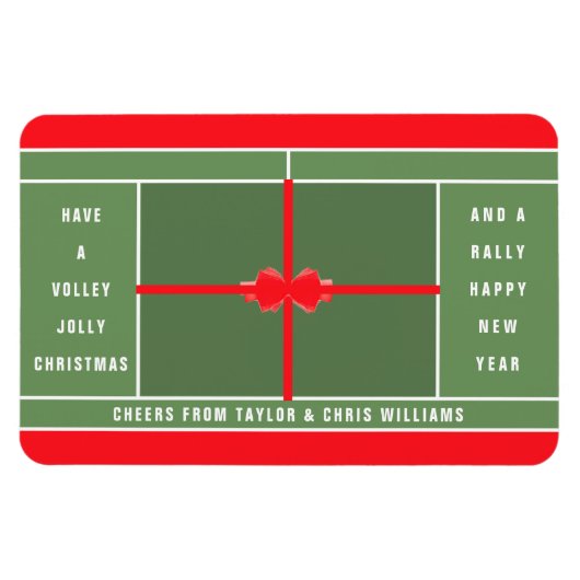Funny Tennis Kerstmis Kaart Magneet (Horizontaal)