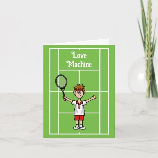Funny Tennis Love Machine Wenskaart Kaart (Voorkant)