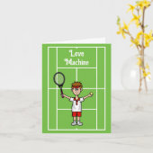 Funny Tennis Love Machine Wenskaart Kaart (Gele Bloem)