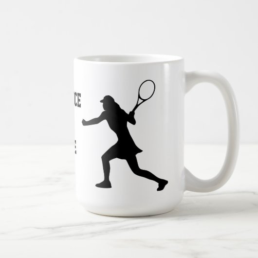 Funny tennis mok met vrouw speler silhouette (Rechts)