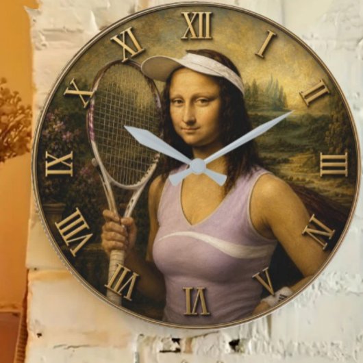 Funny Tennis Mona Lisa Grote Klok