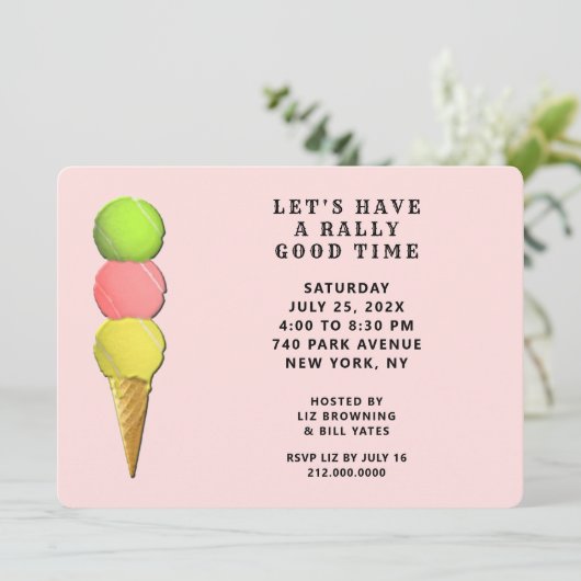 Funny Tennis Party Kaart (Staand voorkant)