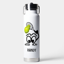 Funny Tennis Player Gepersonaliseerd Waterfles