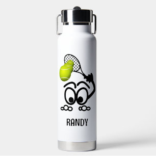 Funny Tennis Player Gepersonaliseerd Waterfles
