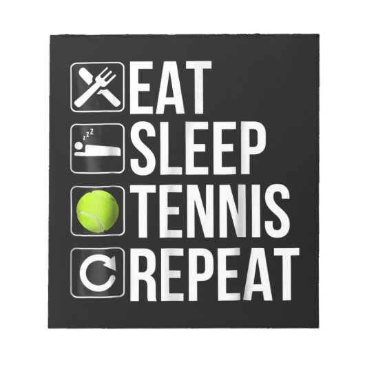 Funny Tennis Player Gift - Eat Sleep Tennis Notitieblok (Voorkant)
