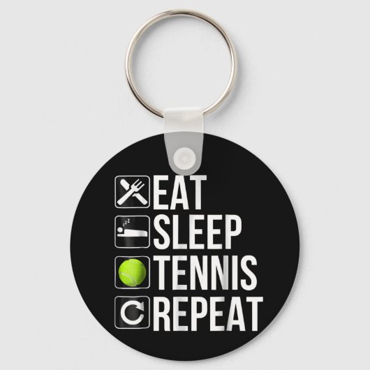 Funny Tennis Player Gift - Eat Sleep Tennis Sleutelhanger (Voorkant)