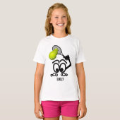 Funny Tennis Player Personalized Girls T-shirt (Voorkant volledig)